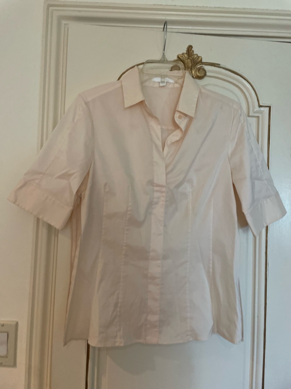 Pink BOSS Classic Women's Short-Sleeve Button Shirt - Light Pink